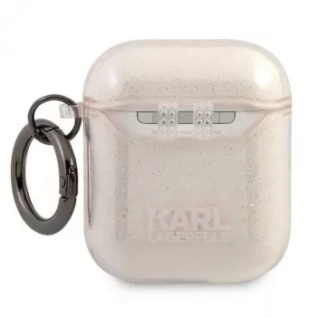 Karl Lagerfeld KLA2UKHGD Capa AirPods 1/2 Dourada Glitter Karl Head