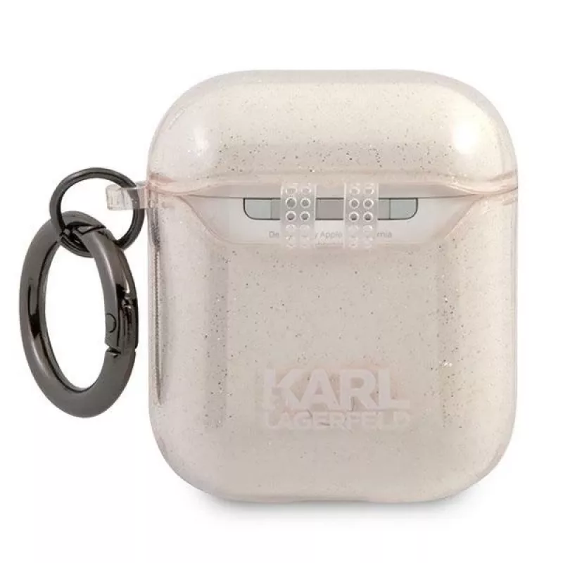 Karl Lagerfeld KLA2UKHGD Capa AirPods 1/2 Dourada Glitter Karl Head