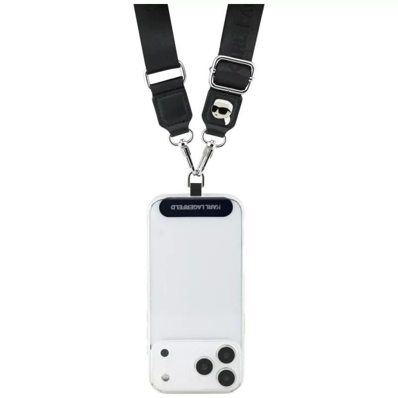 Karl Lagerfeld Universal Strap Tether Patch Karl Metal Logo Preto