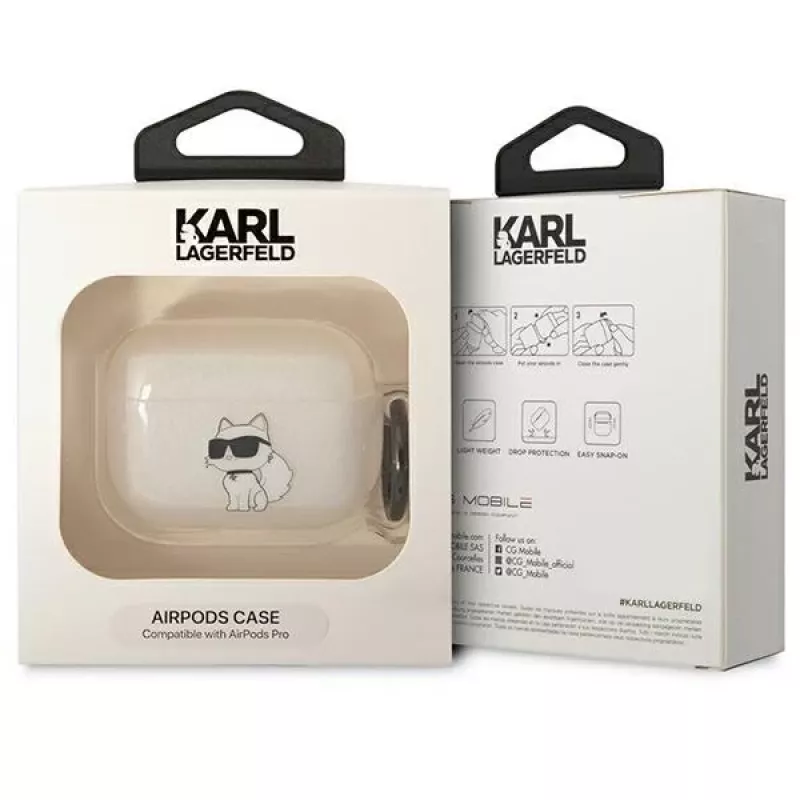 Karl Lagerfeld KLAPHNCHTCT Capa AirPods Pro Transparente Ikonik Choupette