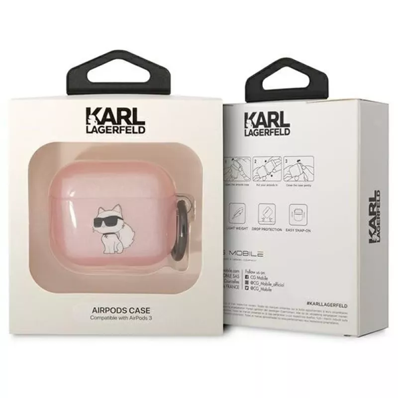 Karl Lagerfeld KLA3HNCHTCP Capa AirPods 3 Rosa Ikonik Choupette