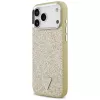 GUESS Glitter Triangle Logo Capa MagSafe para iPhone 17 Pro Max - Dourado
