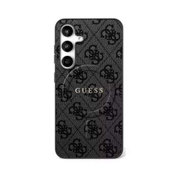 Capa MagSafe GUESS 4G Ring Classic Logo para Samsung Galaxy S25 FE - preto