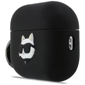 Capa 3D Karl Lagerfeld Silicone Choupette Head para AirPods Pro 3 - preto