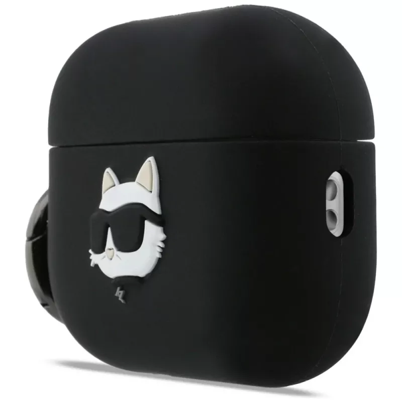 Capa 3D Karl Lagerfeld Silicone Choupette Head para AirPods Pro 3 - preto