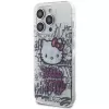 Capa rígida Hello Kitty HKHCP14LHDGPHT para iPhone 14 Pro IML Kitty On Bricks Graffiti - branco