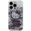 Capa rígida Hello Kitty HKHCP14LHDGPHT para iPhone 14 Pro IML Kitty On Bricks Graffiti - branco
