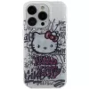 Capa rígida Hello Kitty HKHCP13XHDGPHT para iPhone 13 Pro Max IML Kitty On Bricks Graffiti branca
