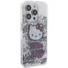 Capa rígida Hello Kitty HKHCP13XHDGPHT para iPhone 13 Pro Max IML Kitty On Bricks Graffiti branca