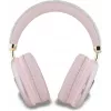 Auscultadores Bluetooth estéreo GUESS PU Leather 4G Triangle Logo rosa
