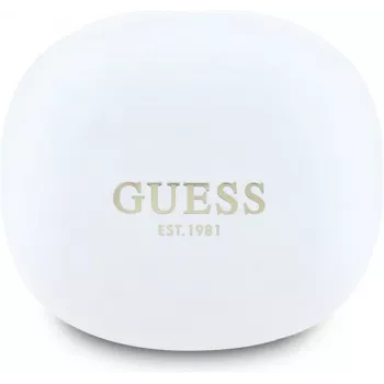 Auscultadores True Wireless GUESS Flat Classic Logo Electroplated, branco