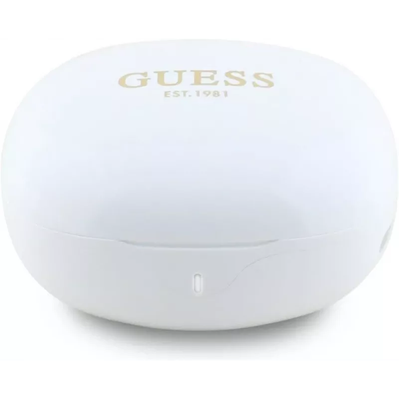 Auscultadores True Wireless GUESS Flat Classic Logo Electroplated, branco