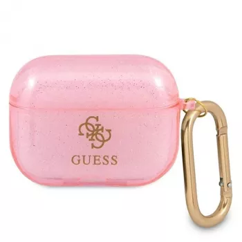 Capa Guess GUAPUCG4GP para AirPods Pro rosa coleção Glitter