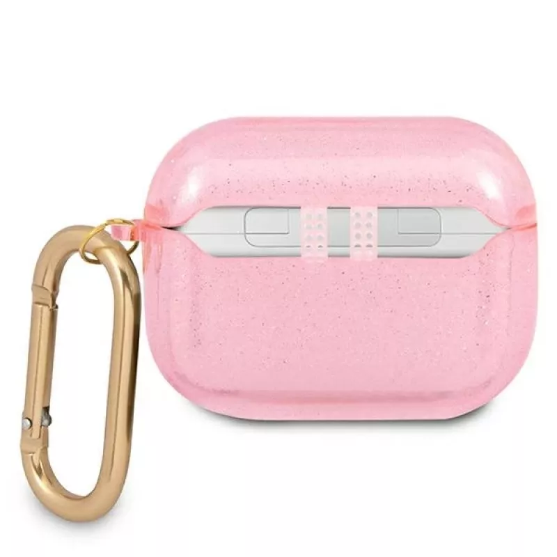 Capa Guess GUAPUCG4GP para AirPods Pro rosa coleção Glitter