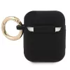 Capa Guess GUA2SSSK para AirPods 1/2 preta silicone Vintage Script