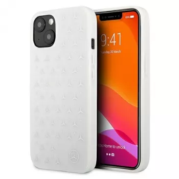 Capa rígida Mercedes-Benz Silver Stars para iPhone 13/14/15 6,1 polegadas – branco