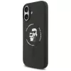 Capa MagSafe Karl Lagerfeld Silicone Karl & Choupette Ring para iPhone 17 - preto