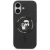 Capa MagSafe Karl Lagerfeld Silicone Karl & Choupette Ring para iPhone 17 - preto