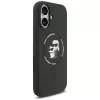 Capa MagSafe Karl Lagerfeld Silicone Karl & Choupette Ring para iPhone 17 - preto
