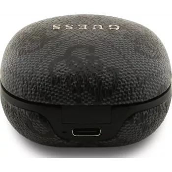 Auscultadores True Wireless Bluetooth Guess 4G Classic Metal Logo com ENC e estojo de carregamento, preto