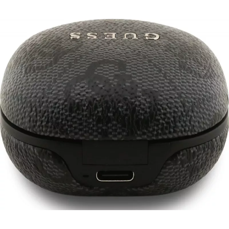Auscultadores True Wireless Bluetooth Guess 4G Classic Metal Logo com ENC e estojo de carregamento, preto