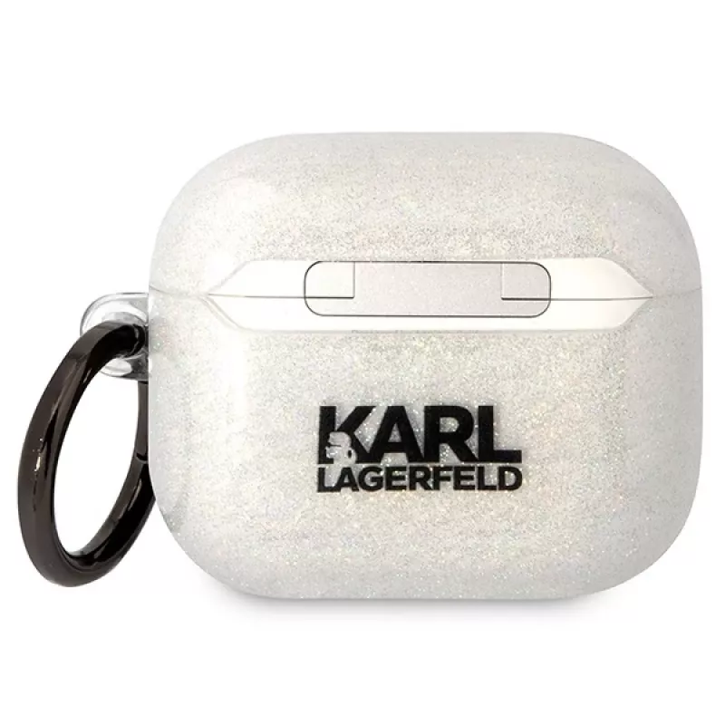 Capa Karl Lagerfeld KLA3HNKCTGT para AirPods 3 transparente Glitter Karl & Choupette