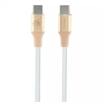 Cabo USB-C para USB-C GUESS GUCCLALRGDD 1,5 m carregamento rápido dourado-claro logótipo em relevo