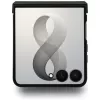 Capa MagSafe BMW M Leather Perforated Tricolor Stripes para Samsung Galaxy Z Flip8 - preto