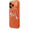 Capa MagSafe Karl Lagerfeld IML Choupettes Karl Script Logo para iPhone 17 Pro Max, laranja