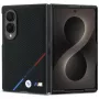 Capa MagSafe BMW M Leather Perforated Tricolor Stripes Metal Logos para Samsung Galaxy Z Fold8 - preto