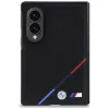 Capa MagSafe BMW M Leather Perforated Tricolor Stripes Metal Logos para Samsung Galaxy Z Fold8 - preto