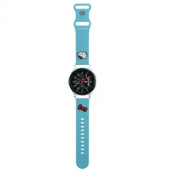 Pulseira de relógio universal Hello Kitty silicone Kitty Head azul 22mm