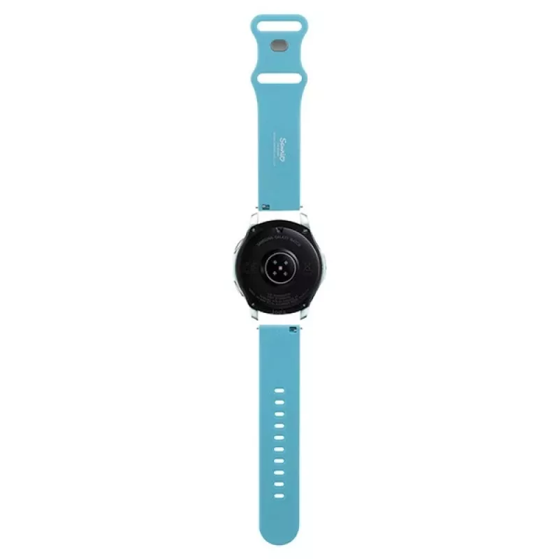 Pulseira de relógio universal Hello Kitty silicone Kitty Head azul 22mm