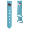 Pulseira de relógio universal Hello Kitty silicone Kitty Head azul 22mm