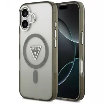 Capa MagSafe GUESS IML Gradient Triangle Logo para iPhone 17 - Caqui