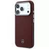 Capa MagSafe Mercedes em pele Semi Wrap com efeito madeira para iPhone 18 Pro Max / 17 Pro Max - Bordô