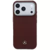 Capa MagSafe Mercedes em pele Semi Wrap com efeito madeira para iPhone 18 Pro Max / 17 Pro Max - Bordô