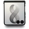 Capa MagSafe Guess Magnetic Ring Stand Grained Classic Logo para Samsung Galaxy Z Flip 8, Bege
