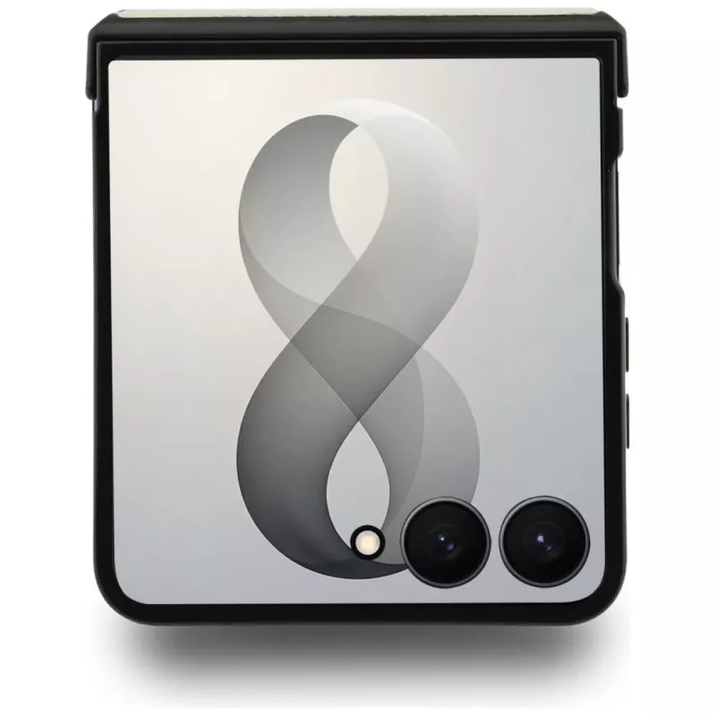 Capa MagSafe Guess Magnetic Ring Stand Grained Classic Logo para Samsung Galaxy Z Flip 8, Bege
