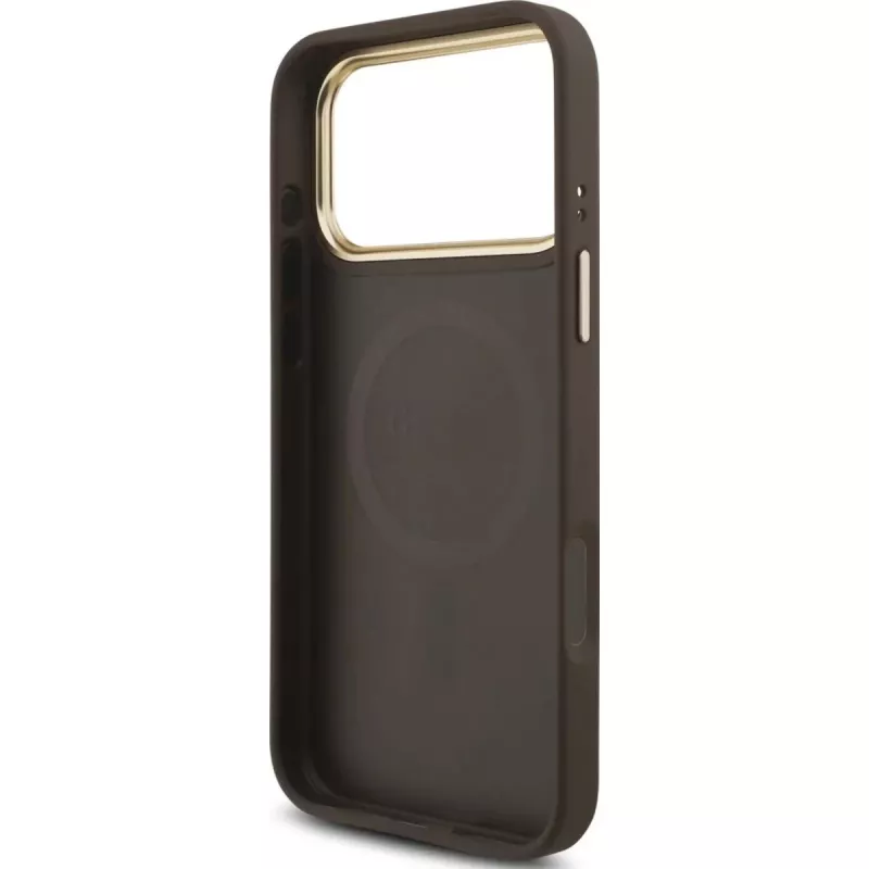 Capa MagSafe GUESS 4G Triangle Logo para iPhone 17 Pro Max - Castanho e dourado