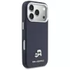 Capa MagSafe Karl Lagerfeld Karl & Choupette Head Pins Saffiano para iPhone 17 Pro Max - Azul