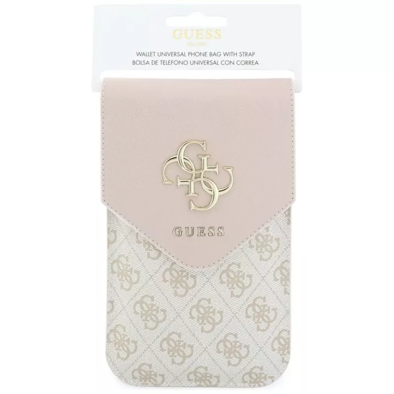 Bolsa para telemóvel Guess Graines 4G & Classic Logos Rosa
