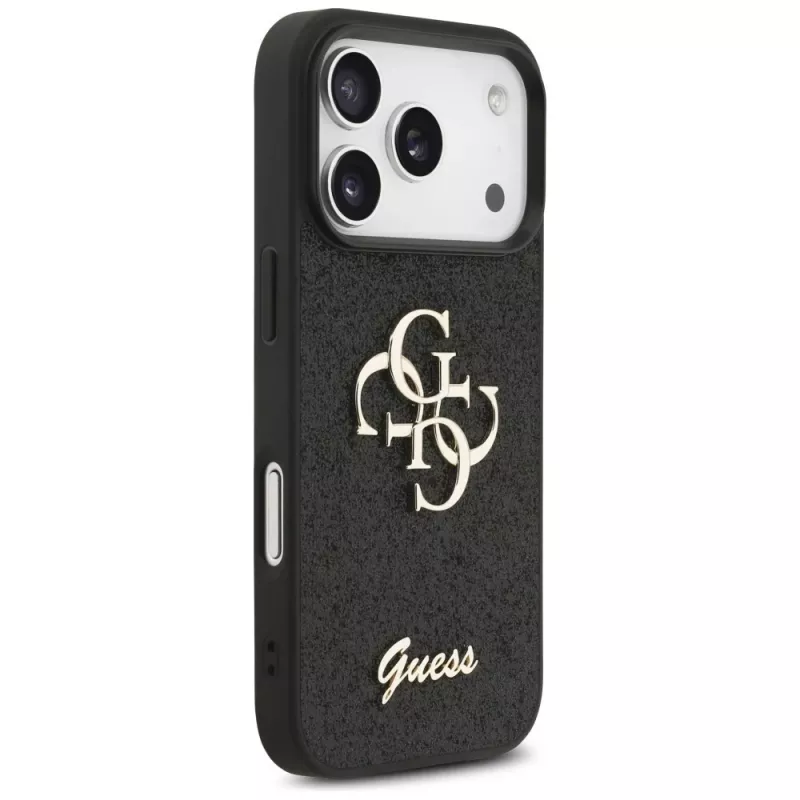 Capa GUESS Fixed Glitter Big 4G para iPhone 18 Pro / 17 Pro - Preto