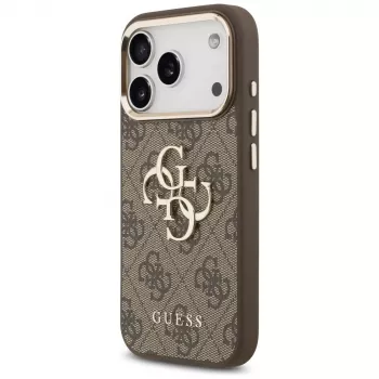 Capa GUESS 4G Big Classic Logo para iPhone 17 Pro / 18 Pro - Castanho e dourado