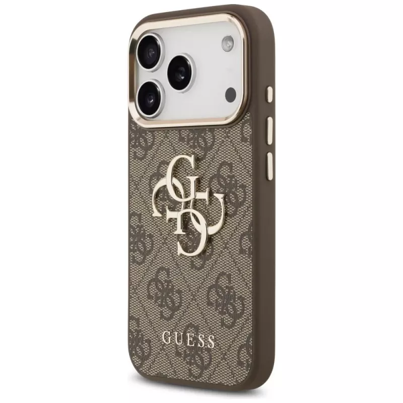 Capa GUESS 4G Big Classic Logo para iPhone 17 Pro / 18 Pro - Castanho e dourado