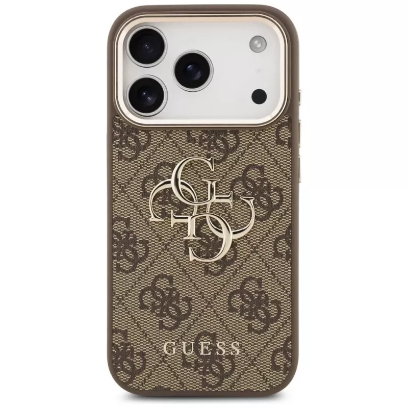 Capa GUESS 4G Big Classic Logo para iPhone 17 Pro / 18 Pro - Castanho e dourado