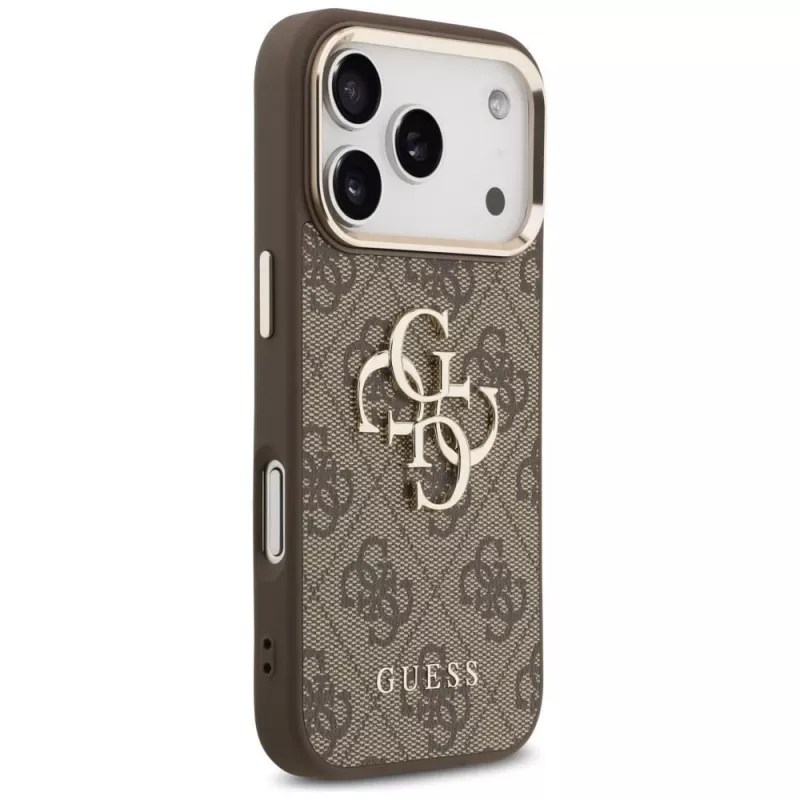 Capa GUESS 4G Big Classic Logo para iPhone 17 Pro / 18 Pro - Castanho e dourado