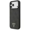 Capa MagSafe GUESS em pele 4G Triangle Strass para iPhone 18 Pro Max / 17 Pro Max - Preto