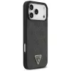 Capa MagSafe GUESS em pele 4G Triangle Strass para iPhone 18 Pro Max / 17 Pro Max - Preto