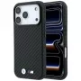 Capa MagSafe BMW M Carbon Metal Logo para iPhone 18 Pro / 17 Pro – Preto